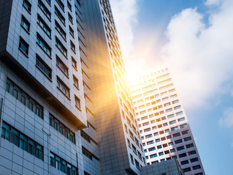 High-rise office buildings in Hong Kong,China.